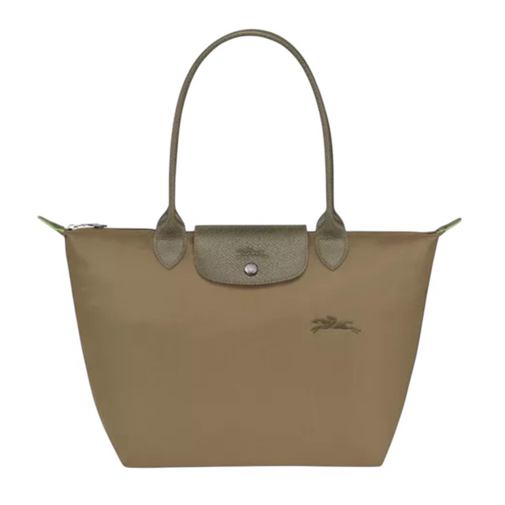 NWOT Longchamp Le Pliage Green Medium Nylon Tote Bag in Artichoke